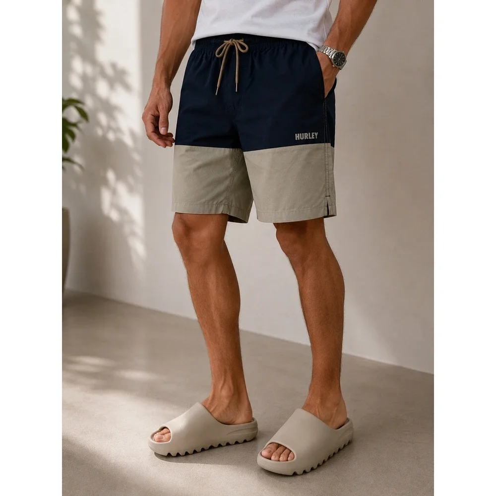 NWT Hurley Trek Hybrid Shorts Mens Large Navy Khaki 7